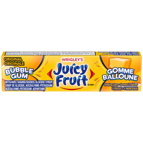 Juicy Fruit Fruit Chewing Gum 5 Chunks 1 Pack