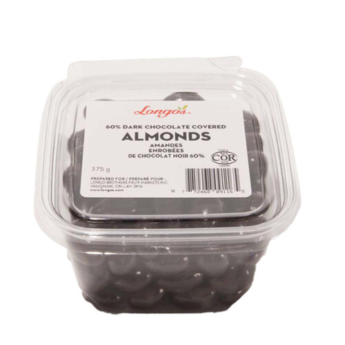 Longo's 60 % Dark Chocolate Covered Almonds 375 g