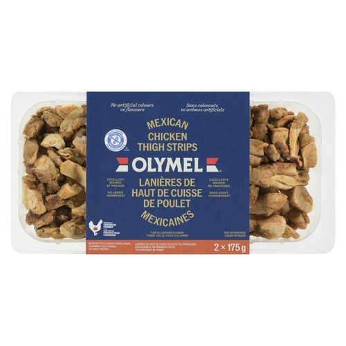 Olymel Fully Cooked Chicken Thighs Strips Seasoned Mexican-Style 350 g