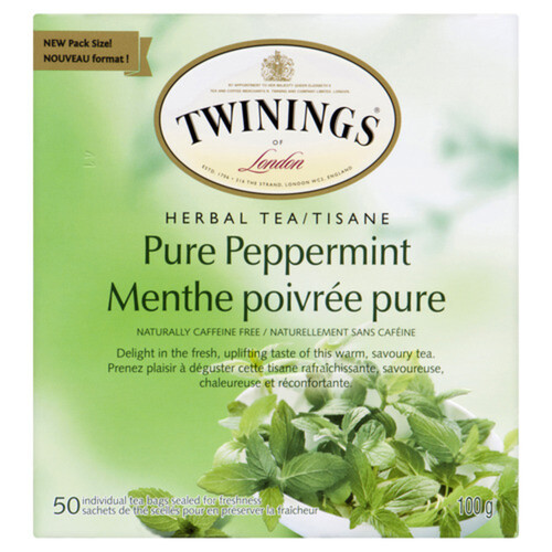 Twinings Of London Herbal Tea Pure Peppermint 50 Tea Bags 