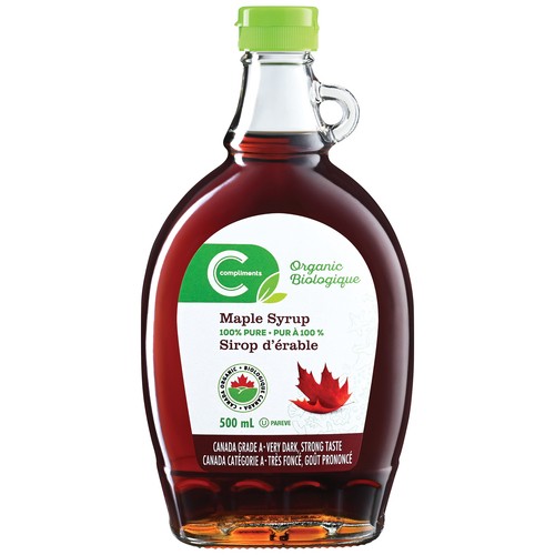 Compliments Organic Very Dark Maple Syrup 500 ml