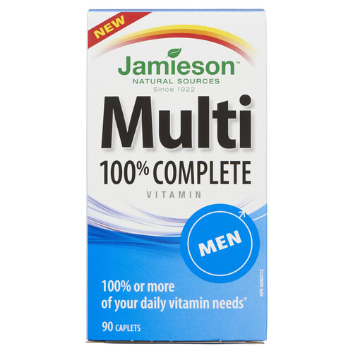 Jamieson 100% Complete Multi Vitamin For Men Caplets 90 Count