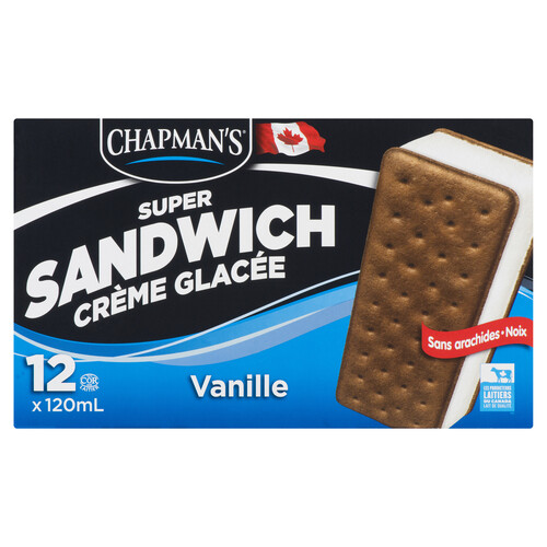 Chapman's Super Ice Cream Sandwich Vanilla 12 x 120 ml