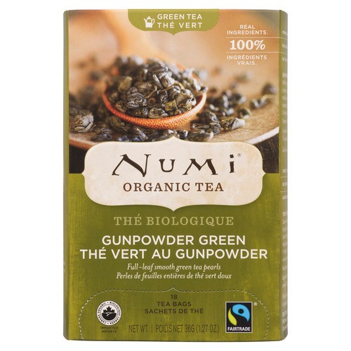Numi Organic Green Tea Gunpowder Green 18 Tea Bags 