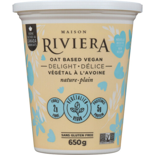 Riviera Oat Based Vegan Yogurt Plain 650 g