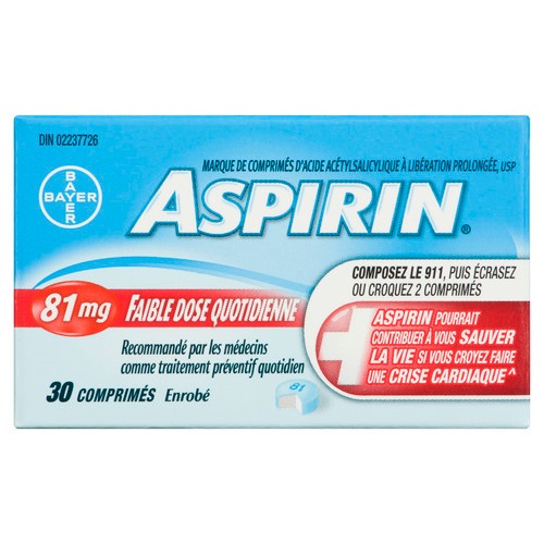 Aspirin 81 mg Daily Dose Coated Tablets 30 EA