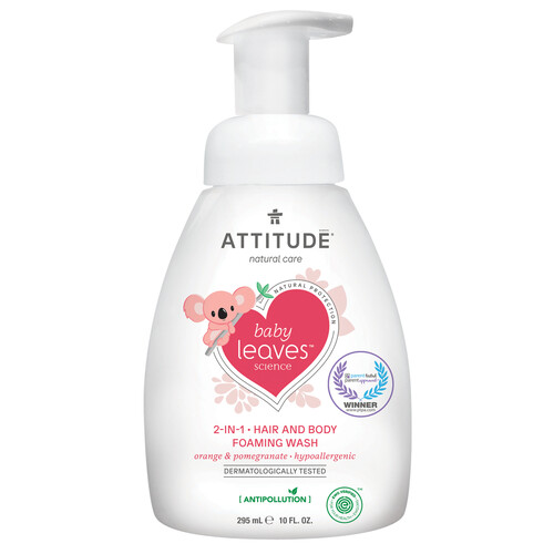 Attitude Baby Leaves 2-in-1 Hair and Body Foaming Wash Orange & Pomegranate 295 ml