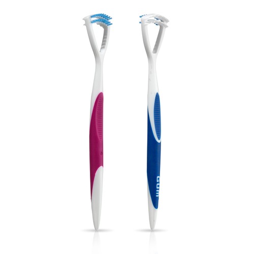 GUM Dual Action Tongue Cleaner Brush/Scraper 1 Count