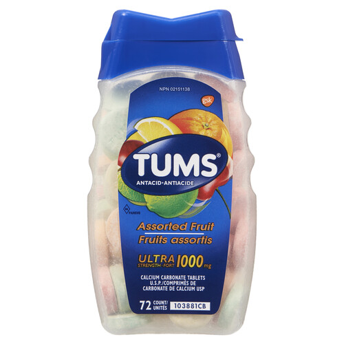 Tums Ultra Antacid Assorted Fruit 72 EA
