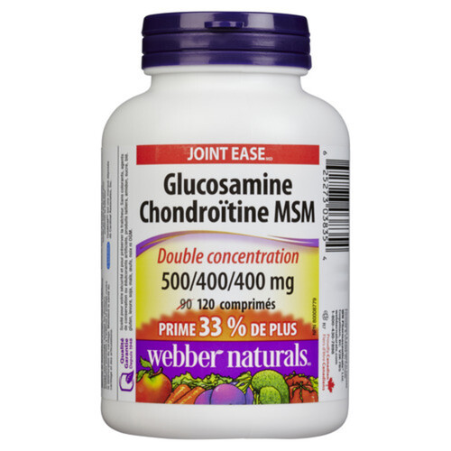Webber Naturals Bonus Glucosamine Chondroitin MSM 120 EA Voilà Online