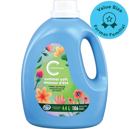 Compliments Liquid Fabric Softener Summer Soft 133 Loads 4.4 L