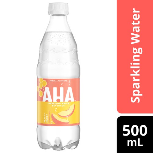 Aha Sparkling Water Peach Honey 500 ml (bottle)