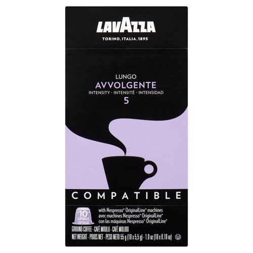 Lavazza Coffee Pods Avvolgente Lungo Nespresso 10 Original