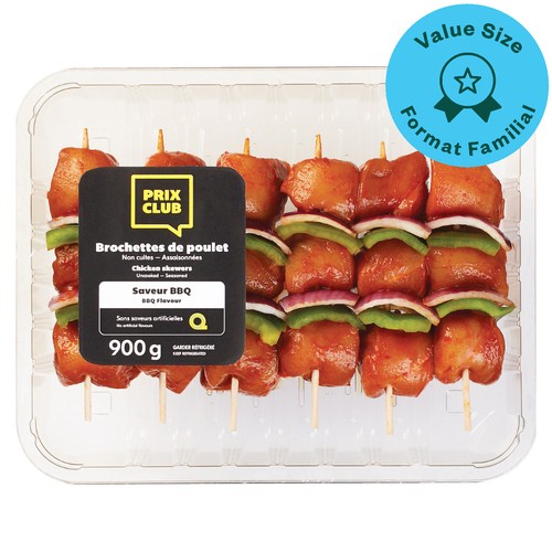 Prix Club Chicken Kebabs BBQ 6 Pack 900 g