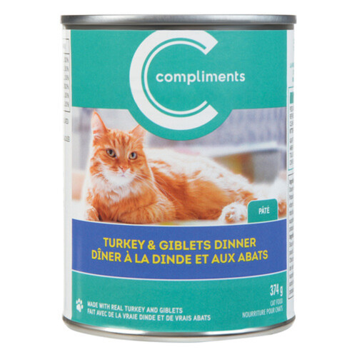 Compliments Wet Cat Food Pate Beef Turkey & Giblets Dinner 374 g