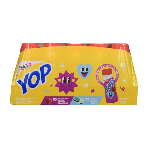 Yop Drinkable Yogurt Raspberry Vanilla 15 x 93 ml
