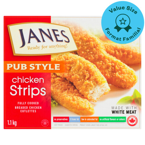 Janes Frozen Chicken Strips Fully Cooked 1.1 kg