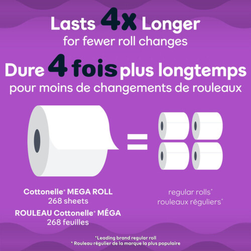 Cottonelle Toilet Paper Ultra Comfort Strong 9 Mega Rolls x 268 Sheets 