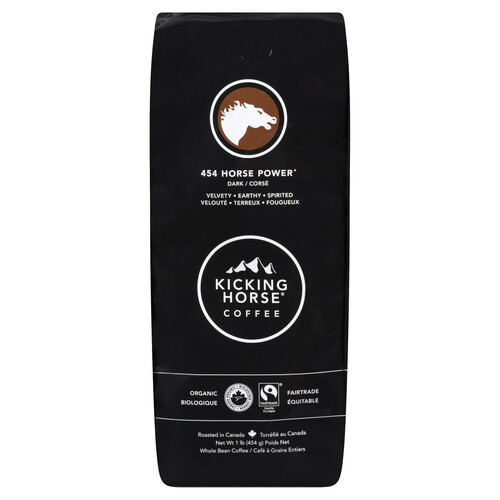 Kicking Horse Organic Whole Bean Coffee Dark Horse Power 454 g