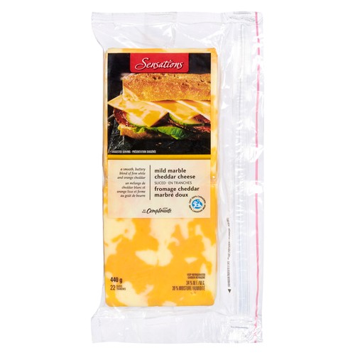 Sensations Sliced Cheese Marble Cheddar 22 Slices 440 g