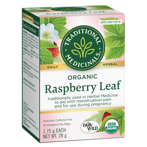 Traditional Medicinals Organic Herbal Tea Raspberry Leaf 16 Tea Bags
