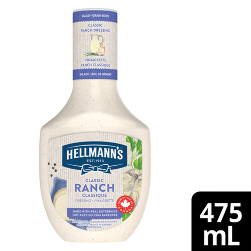 Hellmann'S Dressing Classic Ranch Salad Dressing For Sandwiches And Salads 475 ml