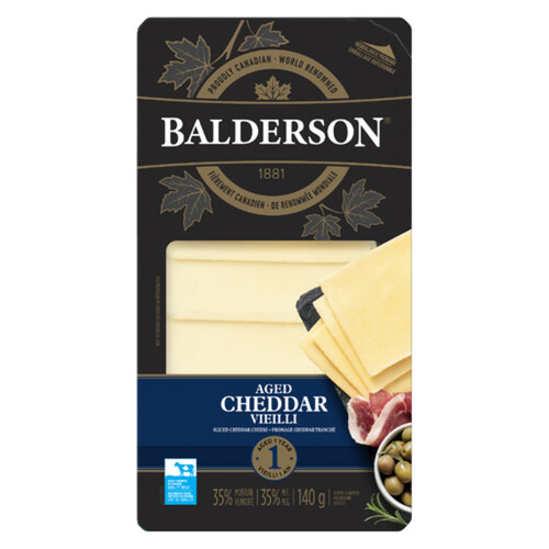 Balderson Championship Sliced Cheese Cheddar Natural 140  g