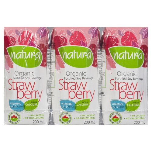 Natur-A Organic Soy Beverage Strawberry 3 x 200 ml