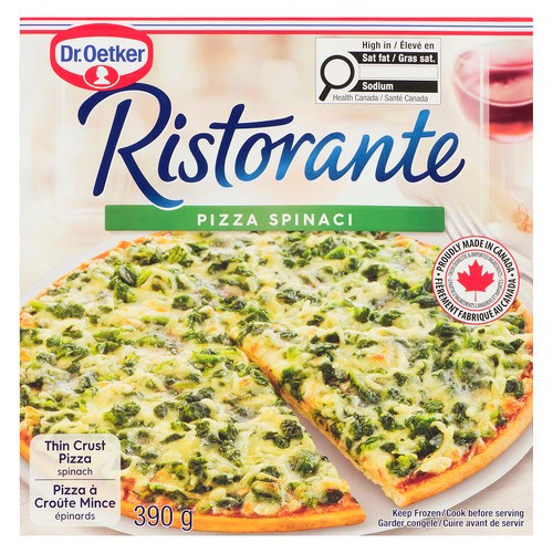 Dr. Oetker Ristorante Frozen Thin Crust Pizza Vegetarian Spinach 390 g