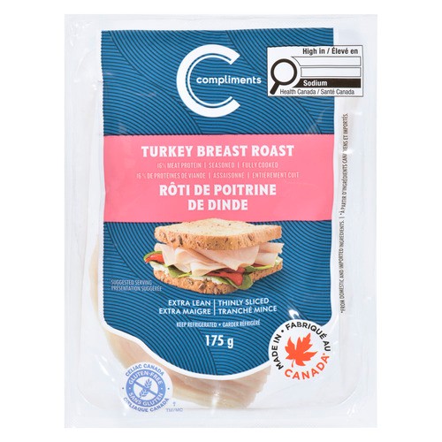 Compliments Extra Lean Roast Turkey Breast Thinly Sliced Meat 175 g