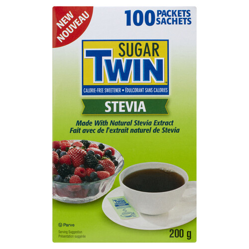 Sugar Twin Stevia Granulated White 100 Packets