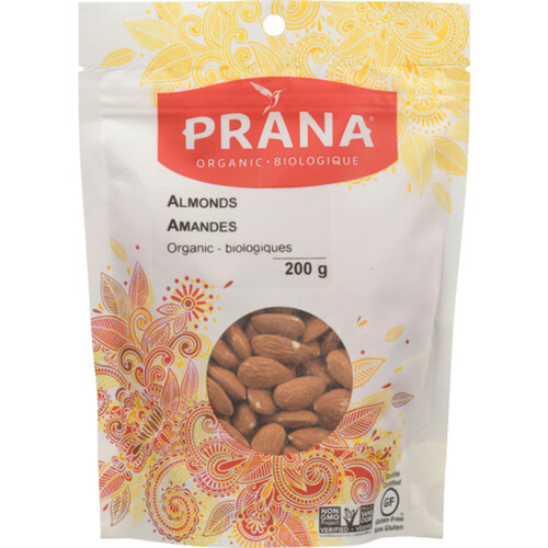 Prana Organic Raw Almonds 200 g