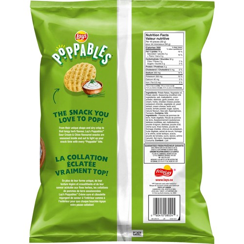 Lay’s Poppables Potato Snacks Sour Cream & Chive Flavoured Value Size 200 g