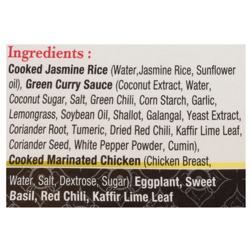 CP Green Curry Chicken with Jasmine Rice Chicken and Rice 350 g (frozen)