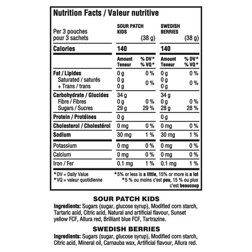 Sour Patch Kids Assorted Easter Candy Swedish Berries Individually Wrapped 18 Pouches 225 g