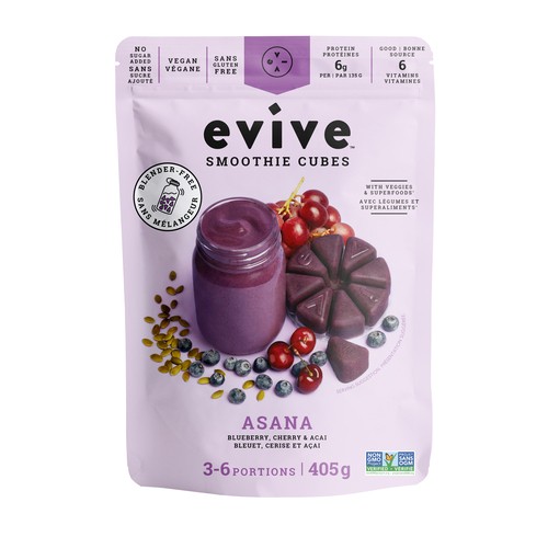 Evive Frozen Smoothie Cubes No Added Sugar Asana 405 g