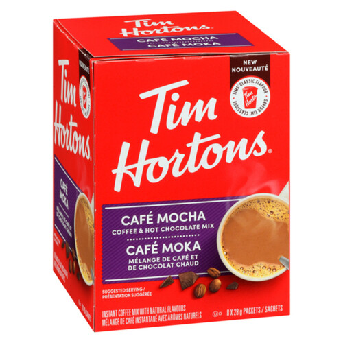Tim Hortons Instant Coffee Mix Cafe Mocha Packet 8 EA Voil Online 