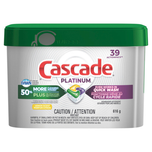 Cascade Platinum Dishwasher Detergent Actionpacs Lemon 39 EA 