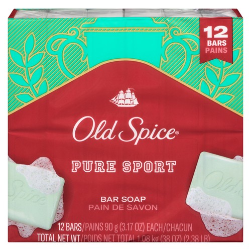 Old Spice Bar Soap Pure Sport 12 Count 1.08 kg