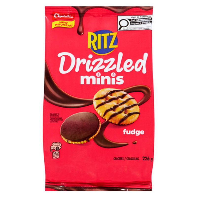 Mini Ritz Chocolate Ritz Crackers Drizzled Minis Fudge 226 g - Voilà Online Groceries & Offers