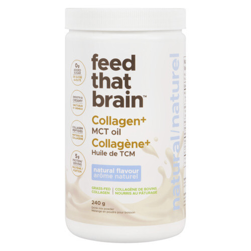 Feed That Brain Drink Mix Powder Collagen+ MCT Oil Natural Flavour 240 g