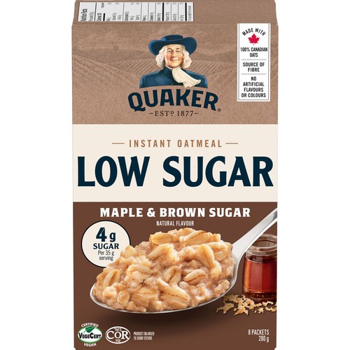 Quaker Low Sugar Instant Oatmeal Maple & Brown Sugar 8 Packets 232 g