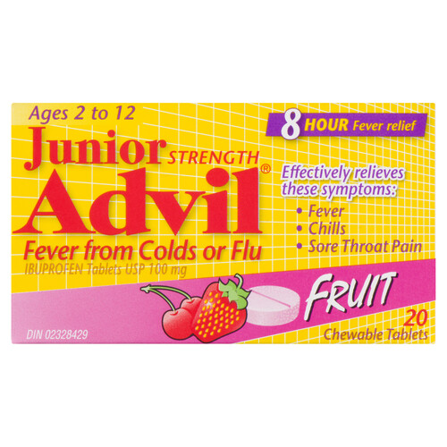 Children's Advil Junior Strength Fever Cold & Flu 20 Chewable Tablets