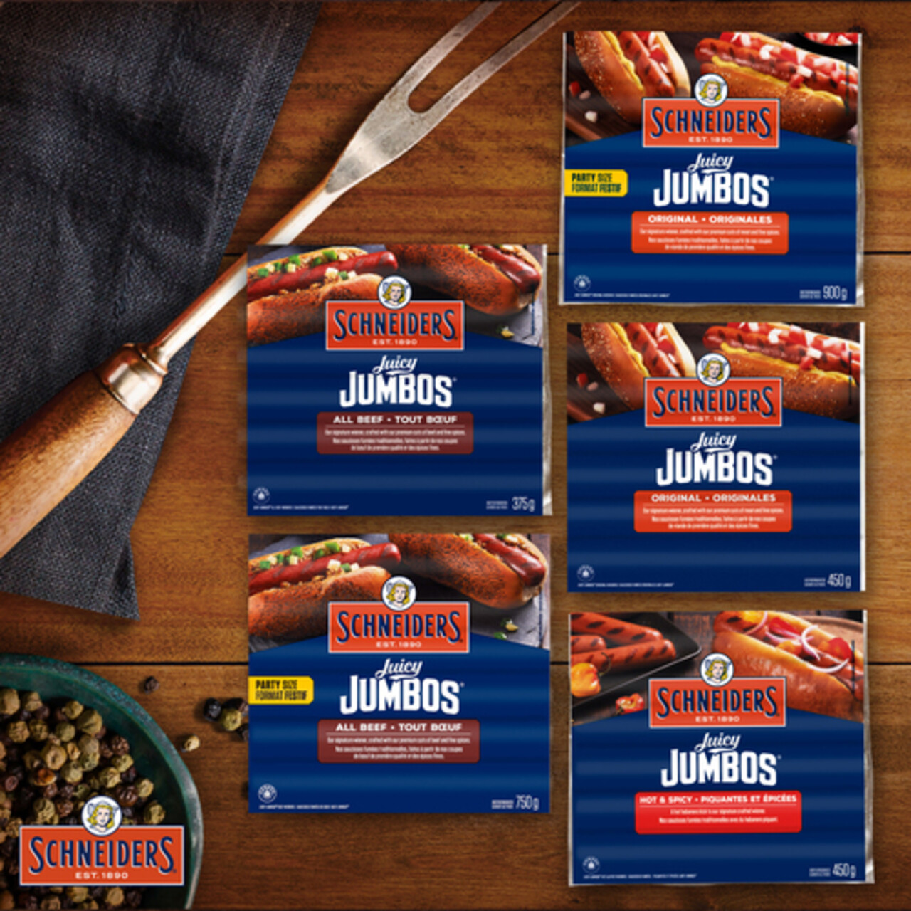 Schneiders All Beef Hot Dogs Family Pack Juicy Jumbos 750 g Voilà