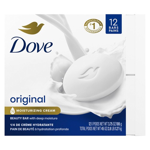 Dove Beauty Bar Gentle Skin Cleanser Original Moisturizing For Skin Care 12 x 106 g