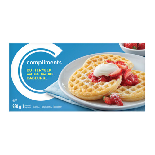 Compliments Frozen Waffles Buttermilk 8 Pack 280 g 