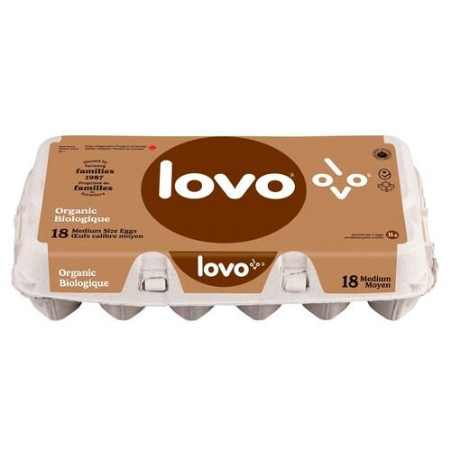 Lovo Organic Brown Eggs Medium 18 Count