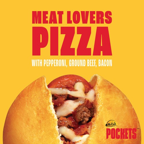 McCain Frozen Pizza Pockets Meat Lovers Pizza Pockets 6 x 100 g