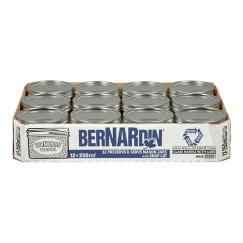 Bernardin Wide Mason Jars 12 x 250 ml