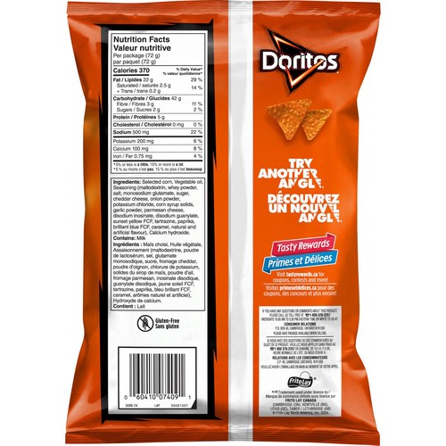 Doritos Tortilla Chips Zesty Cheese 72 g